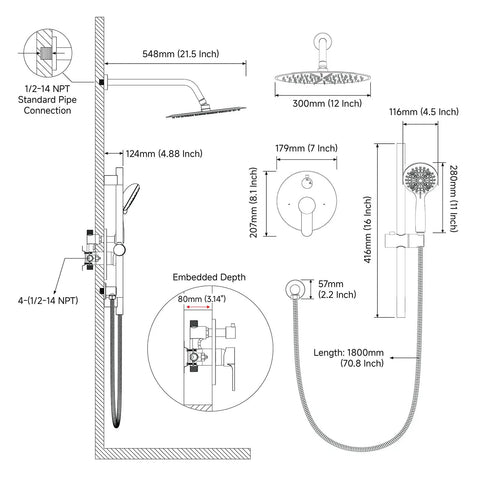 Start Your House Refresh With This Rock Solid Dual Function Wall Mount Shower Faucet Set Featuring A Seamless 12 Inch Slide Bar And Classic Brushed Nickel Look For A Totally Fresh Bathroom Vibe