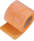 Close-up of orange Waterproof Tile Underlayment Membrane For Shower And Bathroom Floors With Heavy Duty PE Fabric Uncoupling Barrier 5 Inch By 100 Foot Roll Anti Seepage Durable Floor Prep No Fuss Install