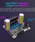 Dope TMC5160T Plus Stepper Motor Driver V1.0 With 8 MOSFETs 60V 10.6A featuring dual 500uF capacitors for 3D printer control boards.