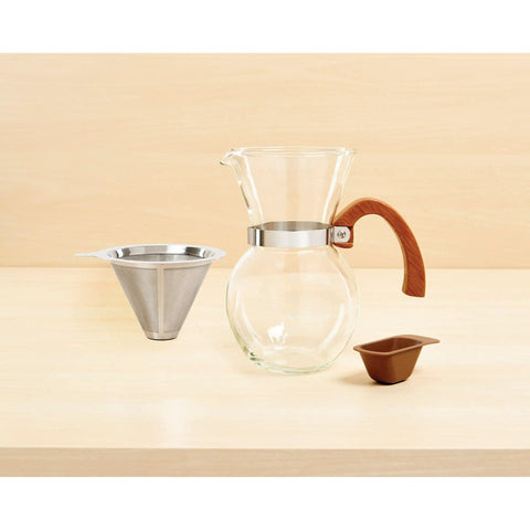 Next Level Pour Over Coffee Maker With Heat Resistant Borosilicate Glass Carafe And Comfortable Bamboo Handle Plus Durable Stainless Steel Filter