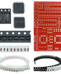 Hands On Soldering Practice Kit For SMD And SMT Training Board DIY For School Projects And Electronics Hobbyists To Boost Soldering Speed Accuracy And Skill GK1023, featuring red PCB board and components.