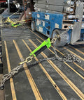 Hi Viz Green Beefy Heavy Duty Folding Handle Ratchet Load Binder With Grab Hook 7100 Lbs WLL secures cargo on flatbed