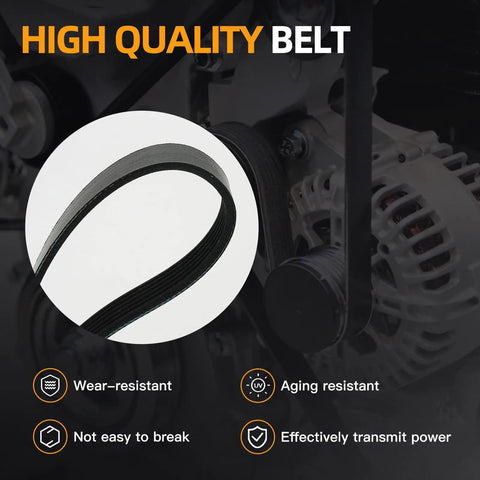 Jeep Wrangler 3.8L V6 Serpentine Belt Tensioner And Idler Pulley Beefed Up Heavy Duty Drive Kit Replacement For 2007 To 2011