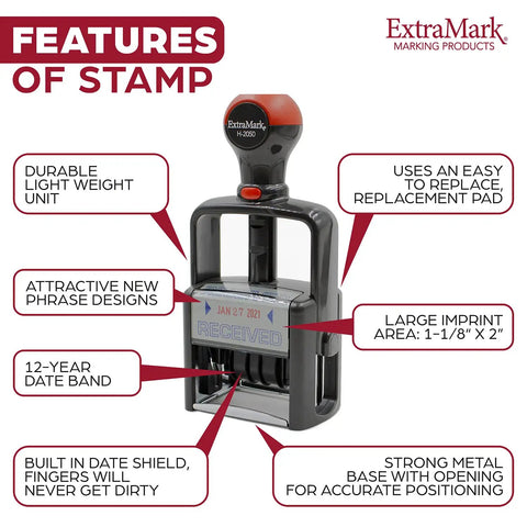 Heavy Duty Self Inking Date Stamp With Paid Message Smooth Zero Mess Action Crisp Blue And Red Ink Lightweight Office Essential Built Tough For The Daily Grind With Shielded Date Wheel features highlighted