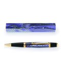 Top Shelf Grape Fury Pen Turning Blank 3/4 X 3/4 X 5 Inches Fire Figured Hardwood Ready For The Lathe with black pen