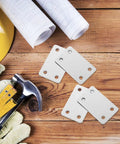 Stainless Steel Flat Brackets With Screws 20 Pack For DIYers And Home Upgrades alongside tools and gloves on wood table.