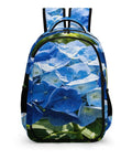 Spacious Unisex Backpack With Blue Hydrangea Print For Summer Garden Vibe, Durable Polyester Daypack For School, Work, Travel
