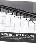 30 Pack Oval Shower Curtain Hooks Black Rustproof Metal Rings With Smooth Glide For Bathroom Curtains And Window Drapes