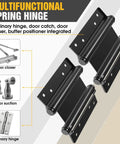 Double Action Spring Hinges For Double Swing Doors, Saloon And Cafe Pub Doors, 6 Inch 201 Stainless Steel Hinges, Black Finish