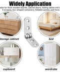 Workhorse Quality 4 Piece 180 Degree Folding Hinge Kit With Sturdy Right Angle Brackets And Complete Screw Set For Rock Solid Furniture Assembly And No Sweat Setup on a cupboard.