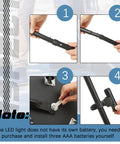 Instructions for assembling the Two Pack Under Vehicle Inspection Mirrors With Telescoping Handle And Integrated Light, 12 Inch Diameter.