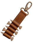 Vintage Tan Leather Golf Tee Holder For 5 Tees With Snap Hook Hand Stitched Cow Leather Retro Style Golf Accessory For Bag Or Belt Loop