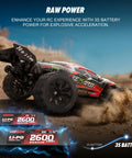 1:8 Scale Brushless RC Truck With 50 MPH Top Speed All Terrain 4X4 Truggy Waterproof Off Road Hobby Car 3S battery display