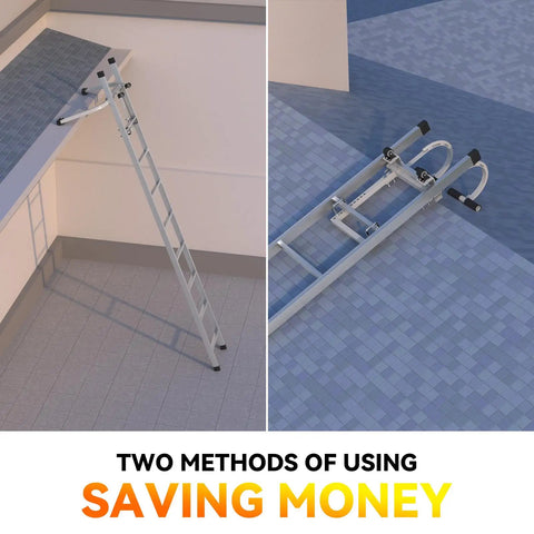 Heavy Duty 2 In 1 Ladder Stabilizer And Roof Hook Accessory Adjustable Wall Stand Off Bridge For Gutters Plus Tough As Nails Home Upgrade Gear Rock Solid Grip