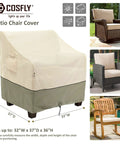 Outdoor Patio Chair Covers Waterproof 2 Pack Deep Seat Lounge Covers for Lawn Furniture, fits up to 32W x 37D x 36H inches.