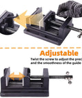 4 Inch Heavy Duty Drill Press Vise With Rock Solid Hold And Precise Alignment 4.25 Inch Max Jaw Opening in adjustable use