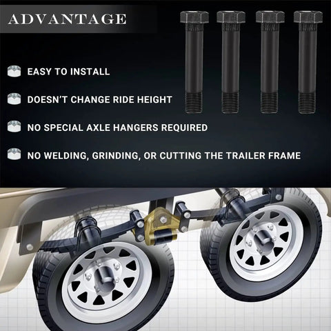 Heavy Duty Trailer Leaf Spring Shackle Bolts With Lock Nuts For Snug Fit On Two Inch Wide Slipper, showing installation advantages.
