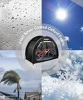 Image showcasing 6.6Ft Waterproof Bike Storage Shed Tent For 2 Bikes, showing weather resistance against rain, UV, wind, snow.