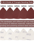 Two Pack Three One Eighth Inch Oscillating Tool Sanding Pad And Fifty Triangular Sanding Pads Set with assorted grits 60 to 240