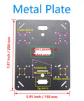 Metal plate dimensions for Shock Absorption Robot Tank Chassis with Suspension Holder for Arduino and Raspberry Pi.