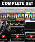 Image showing a colorful display of blade fuses in the 120 Piece Car Fuse Kit With Tester And Puller, Multi Amp Blade Fuses Set Includes 35A 30A 25A 20A 15A 10A 7.5A 5A 3A 2A, Portable Auto Fuse Kit With Storage Box, alongside car interior images indicating fuse-related issues.