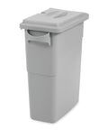 Slim Jim Confidential Doc Trash Can With Locking Lid, 16 Gallon, Gray, Tamper Resistant, Paper Slot, Heavy Duty Commercial Grade For Secure Doc Disposal In Office Settings
