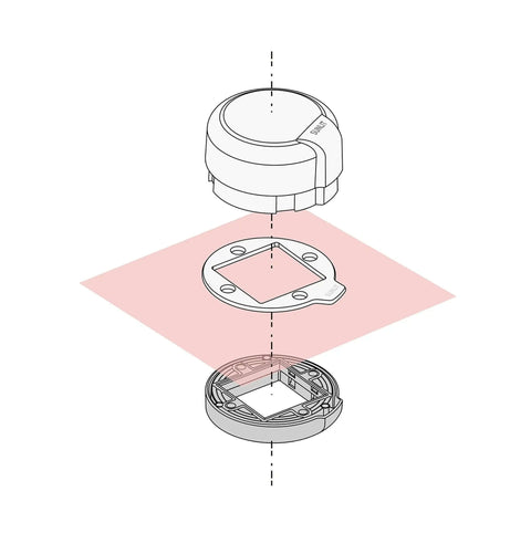 Exploded view of 2-Inch Circle Magnetic Punch For Paper Crafting And Scrapbooking Create No-Fuss Window Cuts with alignment feature.