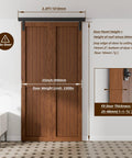 40 Inch Box Rail Hardware For Bifold Sliding Barn Door Track Ceiling Mount Kit Up To 38 Inch Wide Single Door Not Included