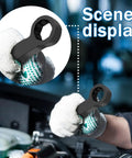Mechanic using 1/2 and 3/8 Inch Drive Pry Bar Wrench Adapter Head with Extension Bar in car repair scene