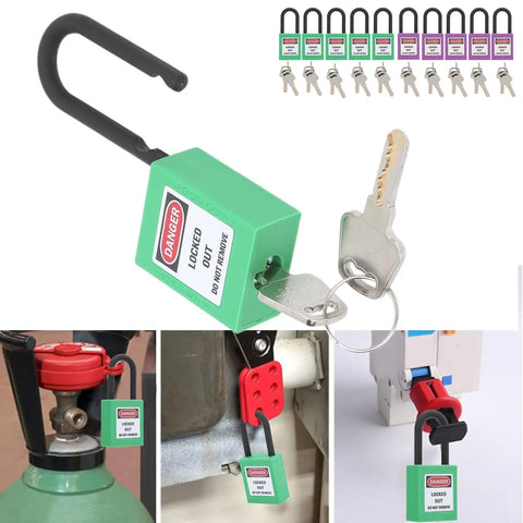 5 Pack Industrial Lockout Tagout Padlocks Green With Keyed Different Design Engineered To Survive Hella Rough Shifts Built Dang Tough For Dead Simple Machine Guarding And Tagging
