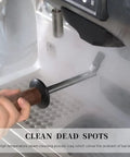 Commercial Coffee Machine Steam Wand Brush With High Pressure Steam Cleaner Pro Grade Fits Over 10mm Wands in use