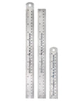 Stainless Steel Ruler Set Three Pack With One 6 Inch And Two 12 Inch Metal Straight Edges For Measuring And Drawing Built Tough