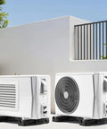 Mini split AC units on heavy-duty rubber anti-vibration pads, floor mounting base kit for 9000-36000 BTU heat pump