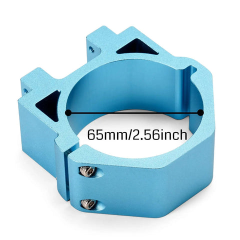 65mm Aluminum CNC Spindle Holder Mount Compatible With 3018 Pro, 4040 Series, 3020-Pro Max V2, shown in blue aluminum