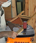 Heavy Duty Rugged 450W Electric Disc Sander And Belt Grinder With Broad Multi Angle Table in use for wood shaping.