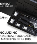 Open case of Pro Rivet Gun Kit With 120 Pop Rivets And 4 HSS Drills For Quick, Easy Blind Rivet Fixes, Heavy Duty Pop Rivet Tool Set
