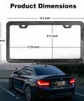 Carbon Fiber Look License Plate Frame Made From Durable Aluminum Scratch Resistant Metal Plate Holder For Cars