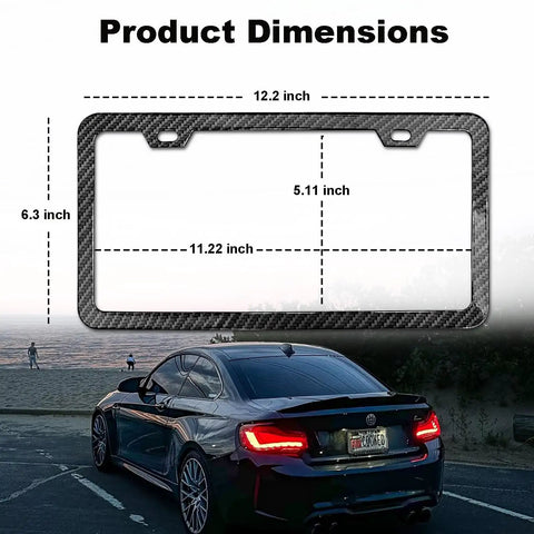 Carbon Fiber Look License Plate Frame Made From Durable Aluminum Scratch Resistant Metal Plate Holder For Cars