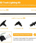 26FT H Track Lighting Kit in Black, with connectors and canopy shown, includes mounting hardware for flexible ceiling layout