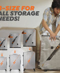 Person using a Rechargeable Wireless Vacuum Storage Bags Set 10 Pack No Outlet For Travel And Home On The Go next to luggage.