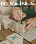 Top Shelf 3/4 Inch Solid Birch Wood Blocks 100 Pack Unfinished Smooth Craft Cubes being painted in a DIY project.