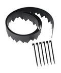 Pound-In Lawn Edging With Bonus Anchoring Stakes For Easy DIY Landscape Border, 4.5 Inch Straight-Top Plastic Garden Border Kit, 20 Foot Black
