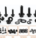 Grab And Go All In One Metric Flange Bolt Kit With Nuts And Washers, 280 Pcs 10.9 Grade Flange Bolts Set, M6 M8 M10 Sizes With 12 16 20 25 30 Mm Lengths, Fully Threaded Fasteners For Auto Repair And Machinery Projects, bolts nuts washers