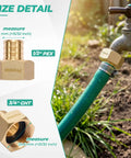 Heavy Duty Solid Brass Garden Hose Adapter Swivel Connector From One Half Inch PEX Barb To Three Quarter Inch GHT Female For Lawn Irrigation Boat RV Water Systems No Tools Needed For Easy Setup Leakproof 360 Degree Swivel, 12 mm size detail