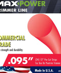 Pivotrim Commercial Grade Trimmer Line Replacement Strips.095 Inch Diameter 12 Inch Length 24 Strips Per Pack packaging