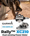 Off Road Dual Sensing Power Meter Pedals For Rough Terrain Shimano SPD Cleat Compatible Rechargeable 90 Hour Ride Time Cycling Dynamics Metrics With Left Right Balance Includes Wearable4U PowerBank Bundle shown on bike