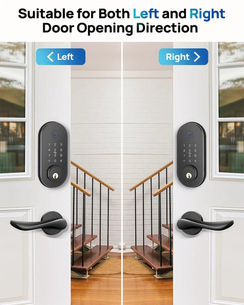 Smart Door Lock With Fingerprint And App Control Keyless Entry No Keys Needed Auto Lock Deadbolt Electronic Keypad for left and right doors