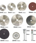 65 Piece Cutting Wheel Set For Glass Tile Metal With HSS Resin Cutters Pro Grade 8 Hole Discs Multi Tool Circular Saw