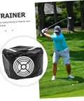 Golf Swing Trainer Bag Impact Hitting Bag For Indoor And Outdoor Practice, Compact Design, shown in golf course setting.
