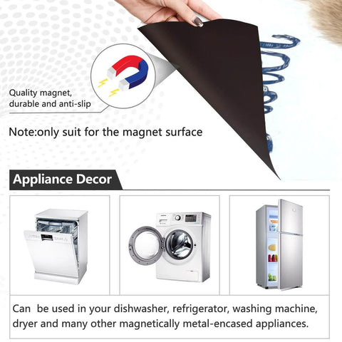 Appliance compatibility of Cute Brown Bunny Egg Easter Magnetic Cover for Refrigerator Door and Dishwasher Front, PVC-coated sheet display.